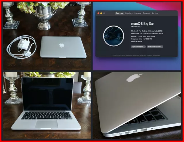 Apple MacBook Pro Retina 13" 2,6 GHz core i5,512 GB computer portatile a stato solido OSX 11 Big Sur