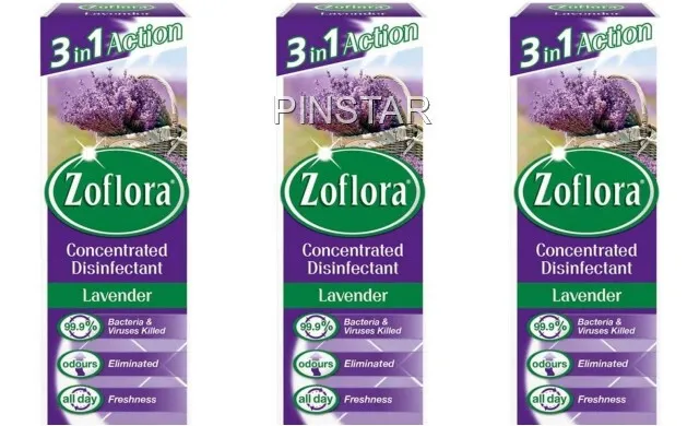 Zoflora Concentrated Disinfectant Lavender 3 in 1 Action 120 ml- Pack of 3