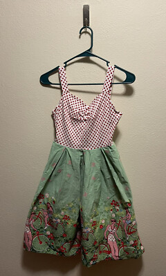 Retro 50's Style Pinup Halter Dress White And Red Polka Dot Print Sz XS