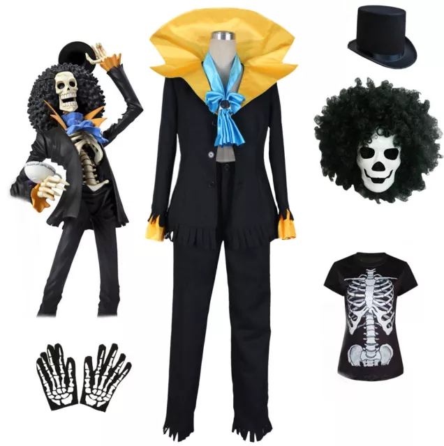 Disfraz de Cosplay de One Piece Burukku BROOK, conjunto de dibujos animados...