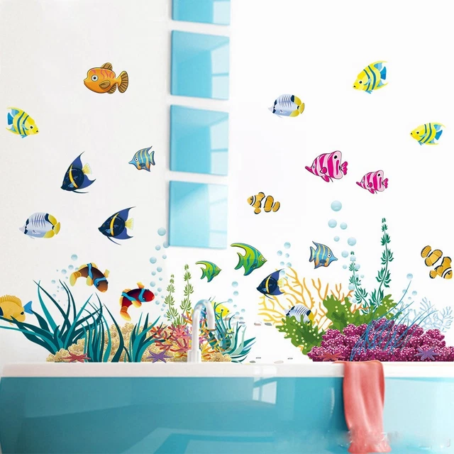 Autocollant Mural Bulles D'eau Amovible VALICLUD - Décoration Moderne Pour Salon, Salle De Bain - Facile à Poser