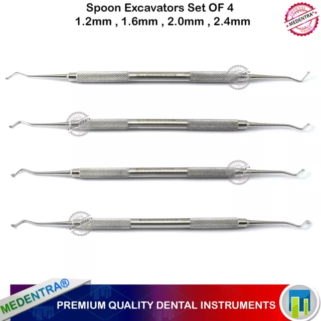 4Pcs Dental Spoon Excavator Carious Temporary Filling Instruments Restorative CE