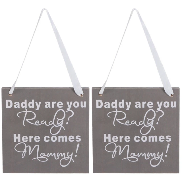 2 piezas Madera Regalo de Boda Placa Daddy ¿Estás listo, aquí viene esto