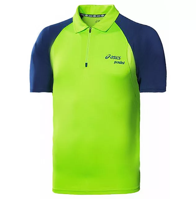 Asics Motion Dry Padel Bela Polo Shirt Short Sleeve Green Mens Top 113423 0496