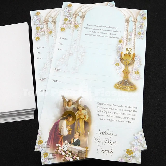 COMMUNION INVITATIONS BOY Invitaciones Primera Comunion Nino Caliz