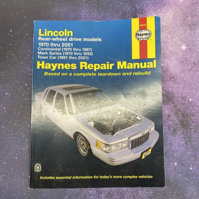 Haynes Repair Manual Lincoln Rear Wheel Drive (1970-2001)