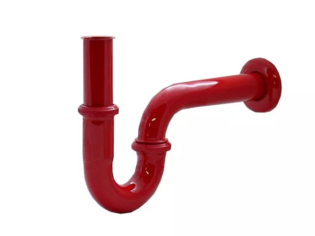 Siphon Sifon für Waschbecken 1 1/4 Zoll Rot