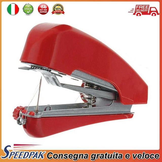 Mini Sewing Machines Portable Needlework Mending Handworking Tools (Red)