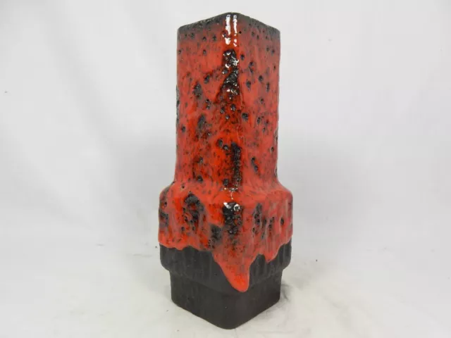 Beautiful Red & Black Glazed 70's WGP Design JOPEKO Fat Lava Ceramic Vase 4 20