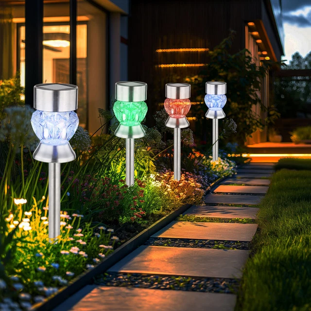 Lampe Pierre Solaire LED Jardin Couleur Changeante