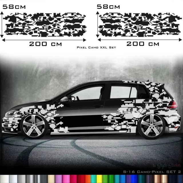 AUFKLEBER PIXEL AUTOAUFKLEBER Pixel Dekor Set Folie Edition carsign New Car  S16 EUR 80,89 - PicClick DE