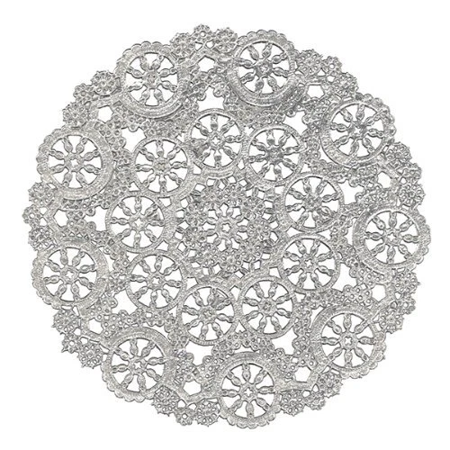 Royal Lace Round Foil Doilies, Silver, 4-inch 24 Foils per pack (B26502)