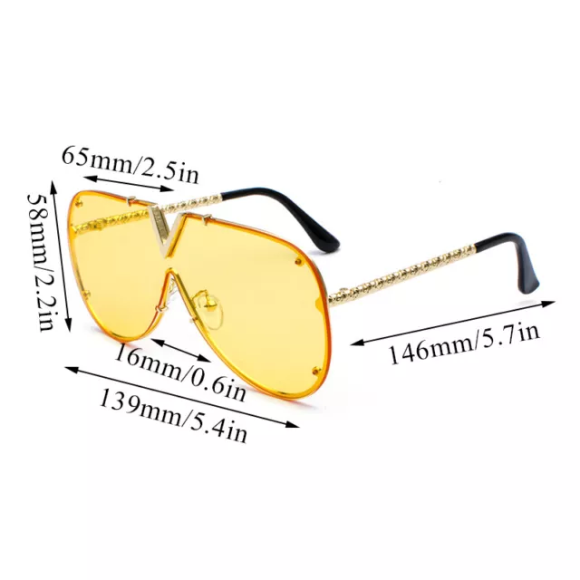 Hot Brand NEW Oversized Sunglasses V-shaped Trend Sunglasses For Women Men Retro 2