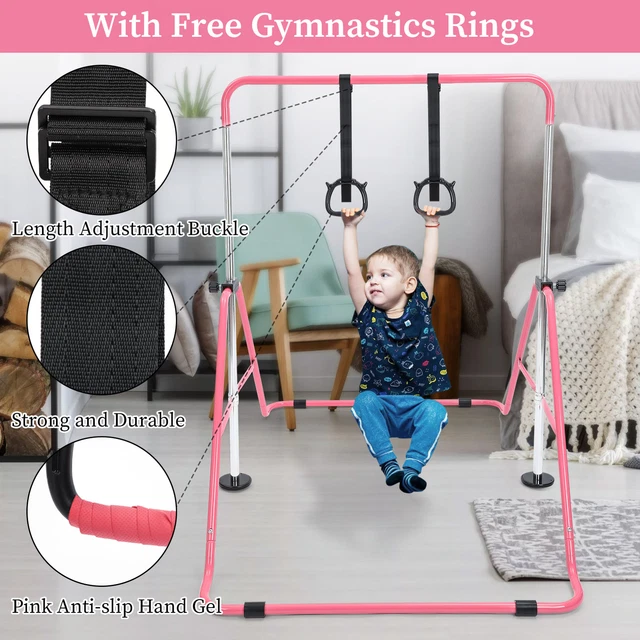 Kid Adjustable Gymnastics Horizontal Training Bar Kids Junior Gym Bars Equipment