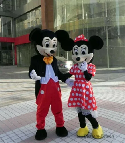 New Xmas Mickey & Minnie Mouse Mascot Costume Suits Party Dress Character Gift 2