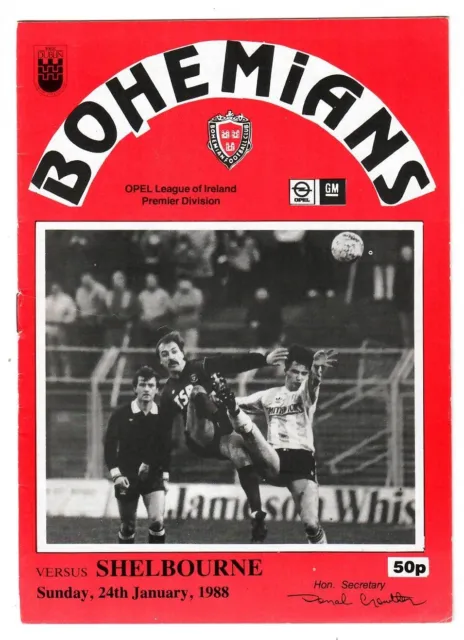 Bohemians v Shelbourne - 1987-88 League of Ireland - Football Programme
