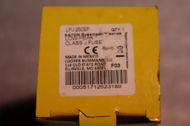 Cooper BUSSMANN LPJ-250SP Low-Peak TIME Delay Fuse STOCK 5822