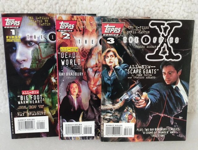 X-Files Digest #1, 2, 3 Set - Topps Comics 1995 Dead to the World, Big Foot Warm
