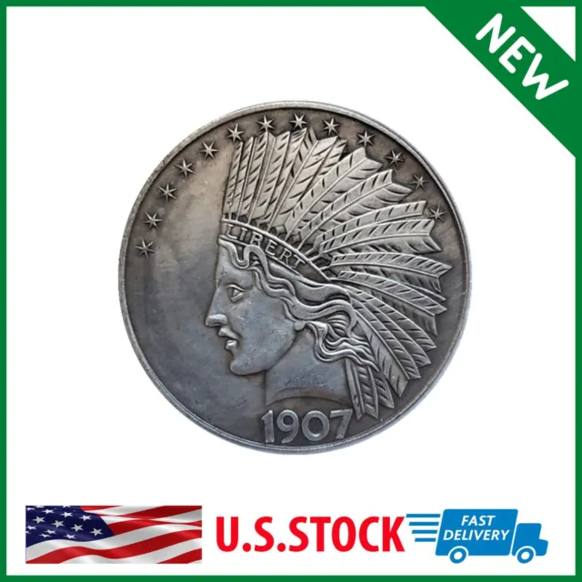 1907 Morgan Indian Head Ten Dollars Coin Great American Commemorative Silver