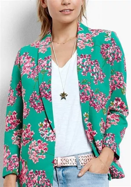 Hush Printed Blazer Hydrangea Jade floral Pink Lightweight BNWT rrp75 size 10