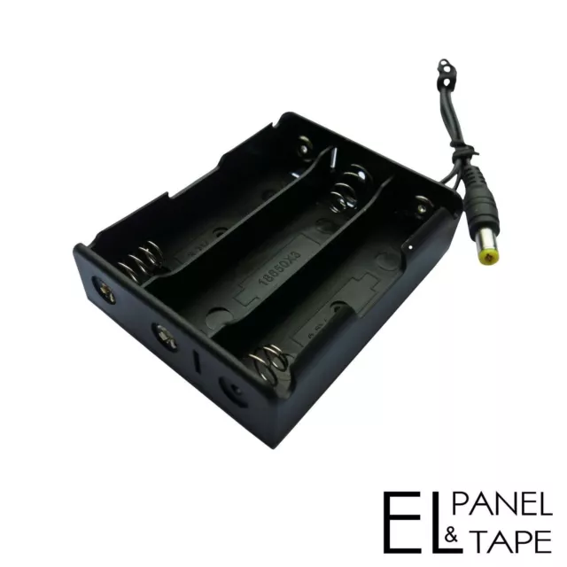 3 x 18650 Battery Box for Electroluminescent Panels, sheets and Tapes