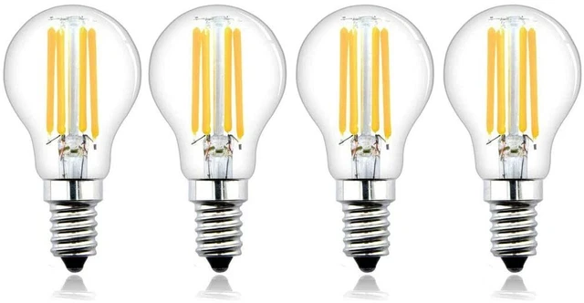 Bonlux Filament LED Globe Birne E14 dimmbar 4W warmweiß 2700K, SES LED Filamen