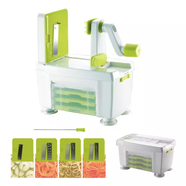 4 Blade Compact Spiralizer- Vegetable/Fruit Turning Slicer Noodles Spiral Cutter