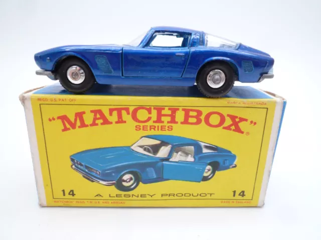 VINTAGE MATCHBOX LESNEY No.14d ISO GRIFO IN ORIGINAL BOX 1968