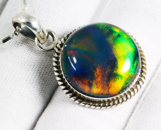 925 Sterling Silver Triplet Opal Gemstone Handmade Pendant Jewelry Size 19.8 mm