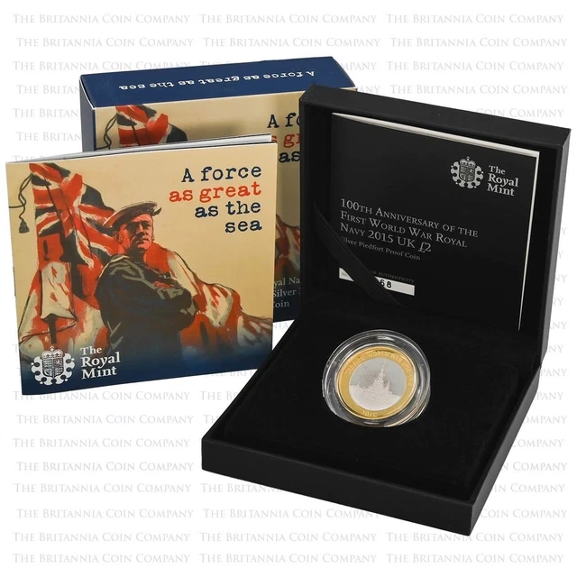 2015 Royal Navy Two Pound Piedfort Silver Proof Coin UK15W1PF