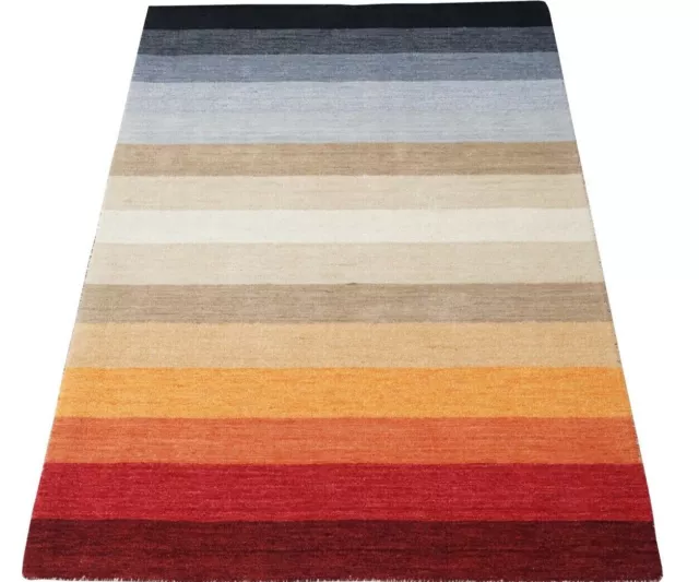 Tapis 100% Laine 160x230 CM Rouge Or Bleu D'Orient Touffeté à la Main HT384