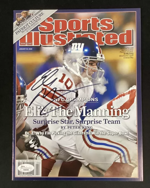 Eli Manning Signed Sports Illustrated 1/28/08 No Label NY Giants Auto PSA/DNA