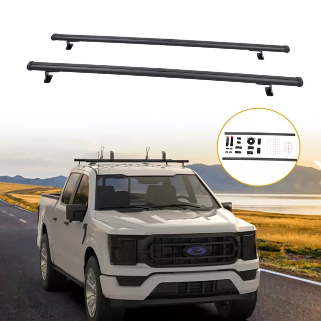 60" Adjustable Pickup Truck Topper Ladder Roof Rack Camper Shell for Van Trailer