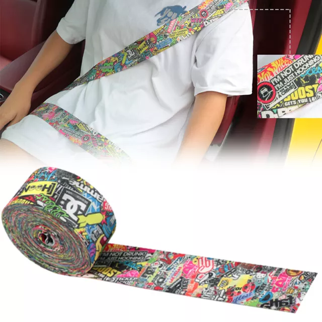 NEW Stickerbomb 3.6M Harness 3 Point Auto Car Front Safety Retractable Seat Belt