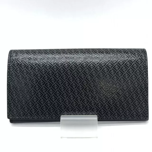 Fendi Continental Black Leather Wallet Authentic