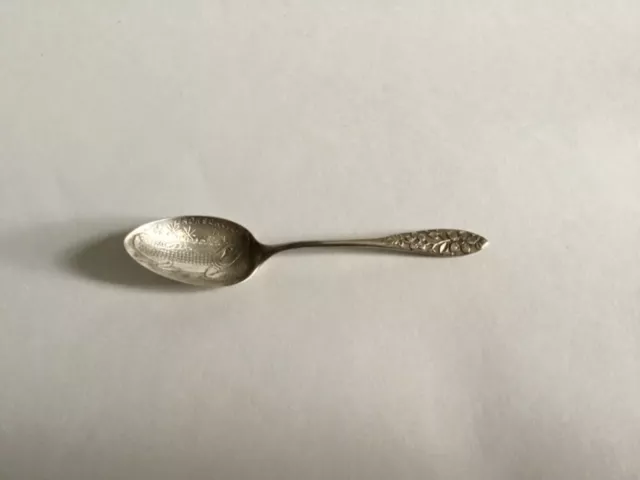 Lovely Vintage Sterling Souvenir Spoon, Jacksonville Fl. Engraved  Alligator In