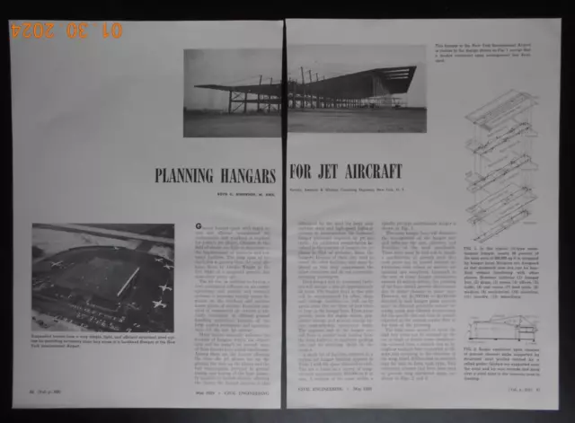 1959 New York International Airport hangars for jet Aircraft JFK article photos