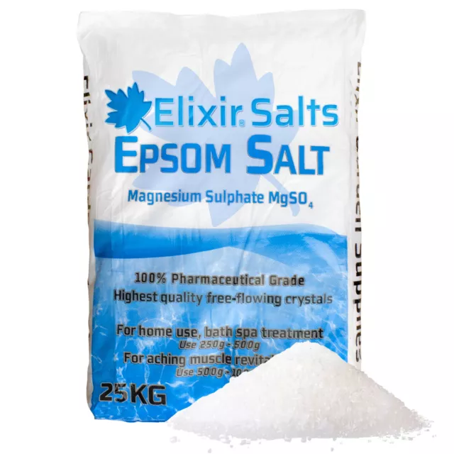 Epsom Bath Salts 25KG Pharmaceutical Grade Magnesium Sulphate Finest Quality Spa