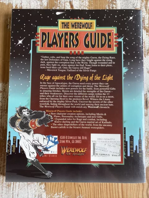 WHITE WOLF - WEREWOLF THE APOCALYPSE - The Werewolf Players Guide - WW3202 2