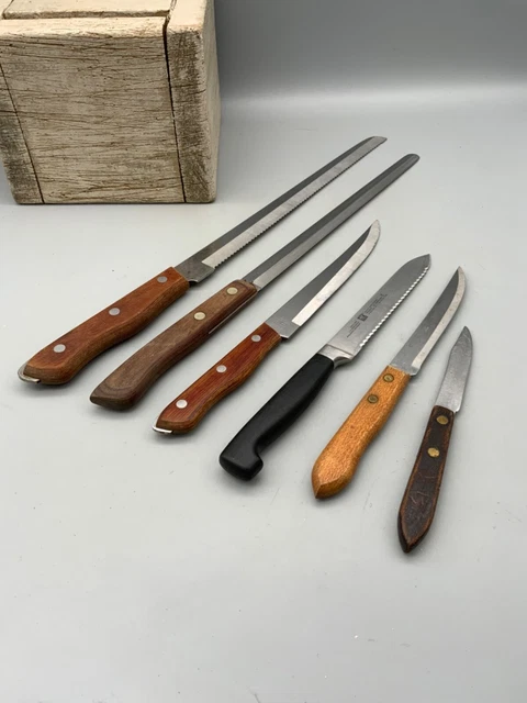 Vtg Knife Lot - Flint Stainless Vanadium, Japan National, Maxam, Ekco, Zwilling