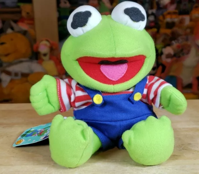 Jim Hensons 1997 Muppet Babies Plush Kermit the Frog Plush Toy 8" SUPER RARE NWT