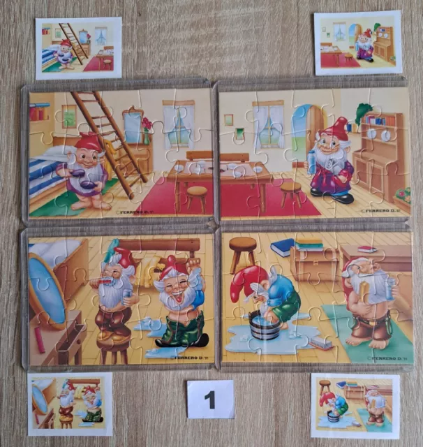 Ü-Ei 4 Puzzle Badezimmerzwerge innen von 1991 incl. 4 BPZ