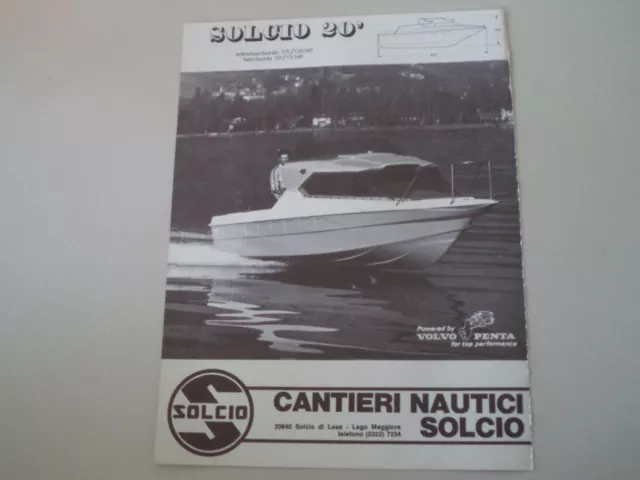 advertising Pubblicità 1973 CANTIERI NAUTICI SOLCIO 20' - SOLCIO DI LESA