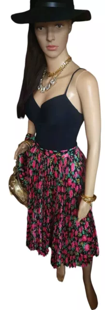 Balenciaga Skirt Vintage Floral Pleated Silk Skirt Size FR 34-US 2-UK 6 $2150