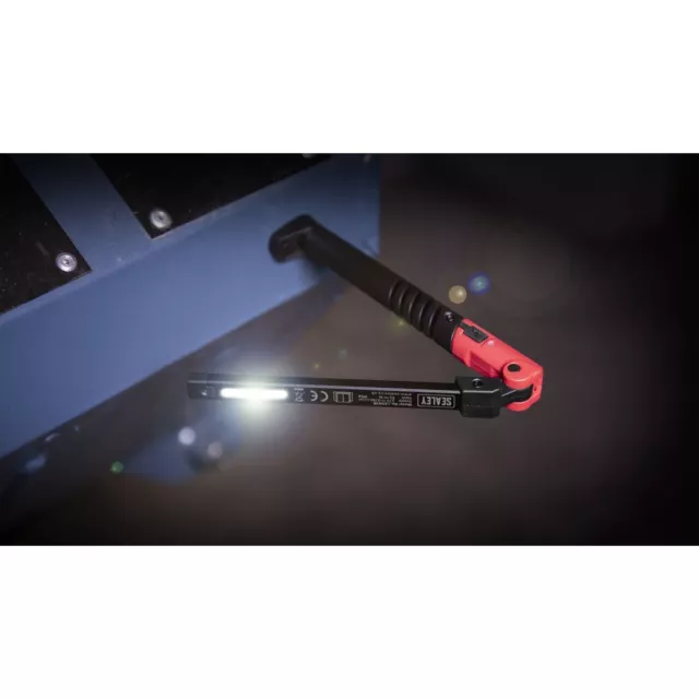 Sealey Recargable Fino Plegable Bolsillo Luz 2 Cob & 1 SMD LED - Rojo