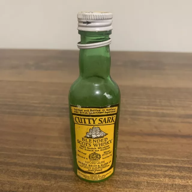 Vintage Collectible EMPTY Cutty Sark Scots Whisky Miniature Bottle 4 5/8" tall