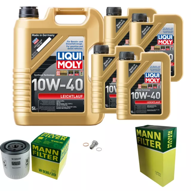 MANN Inspektionspaket 9 L LIQUI MOLY Leichtlauf 10W-40 für Land Rover Defender