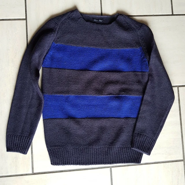 Maglione Pullover Uomo "Back to black" Taglia M Nero/Blu