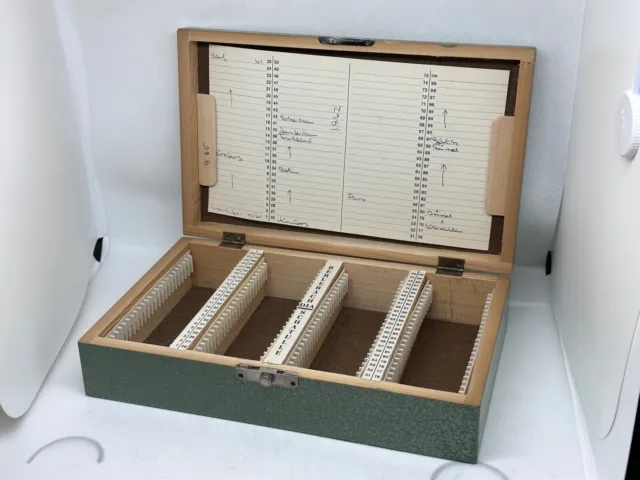 Holzbox für 100 KB-Dias Kleinbild Holzkasten Holzkiste Dia Wooden Box for Slides