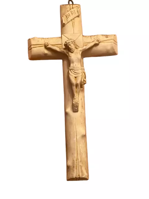 Ancienne Crucifix En Plâtre Pas Marie Sté Rita Jesus Christ Statue